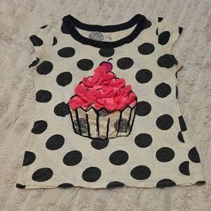 Justice Black Polka Dot Cupcake Tee